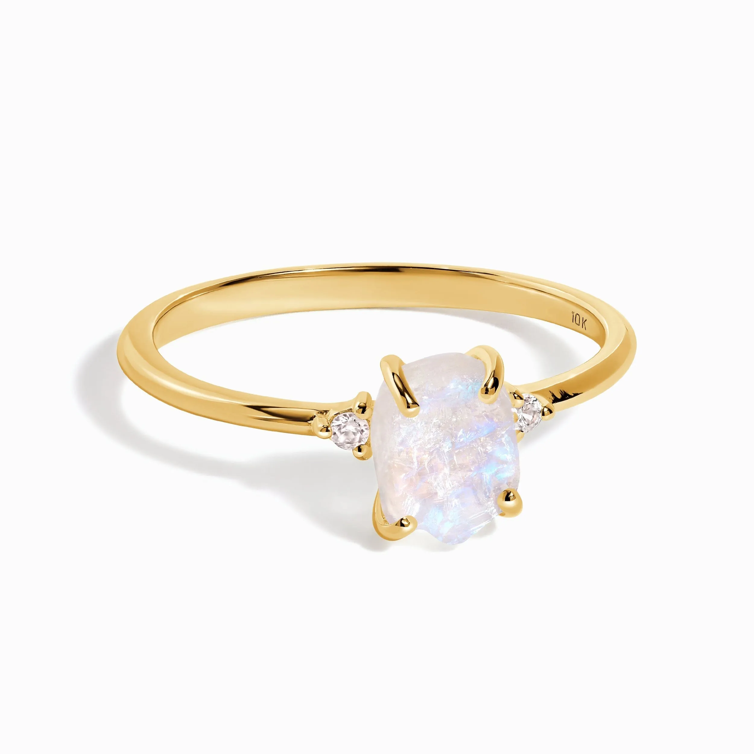 Moonstone Diamond Ring - Petite Raw Allure