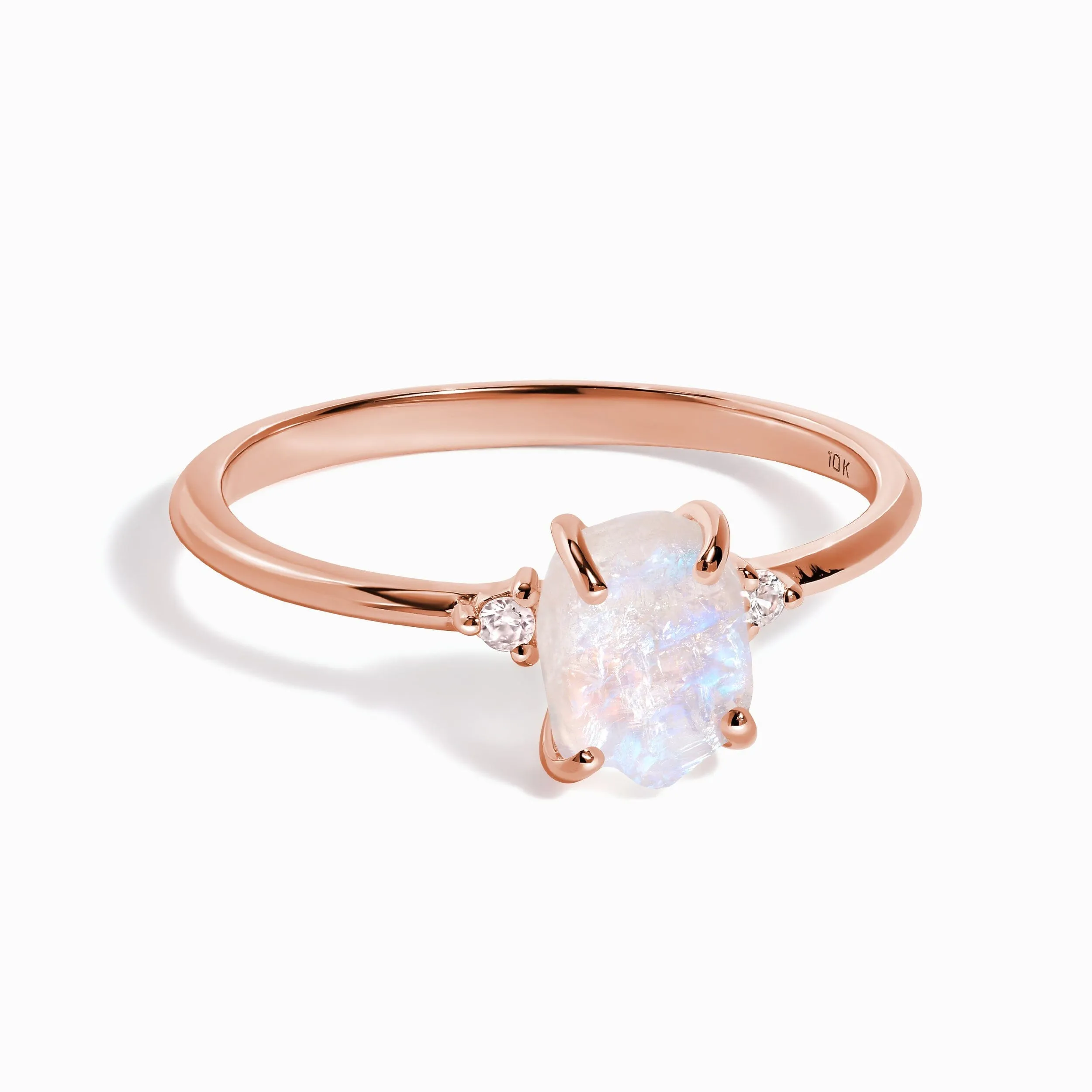 Moonstone Diamond Ring - Petite Raw Allure