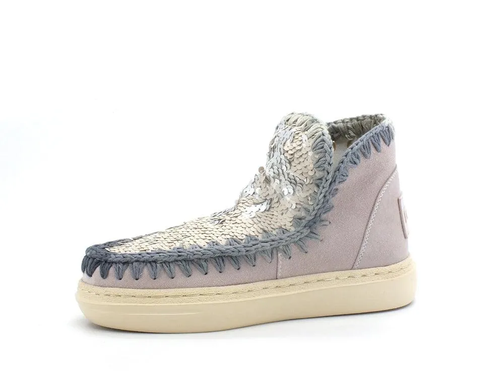 MOU Summer Eskimo Bold Suede Sequins Degraded Stitching Chalk MU.SW411002F