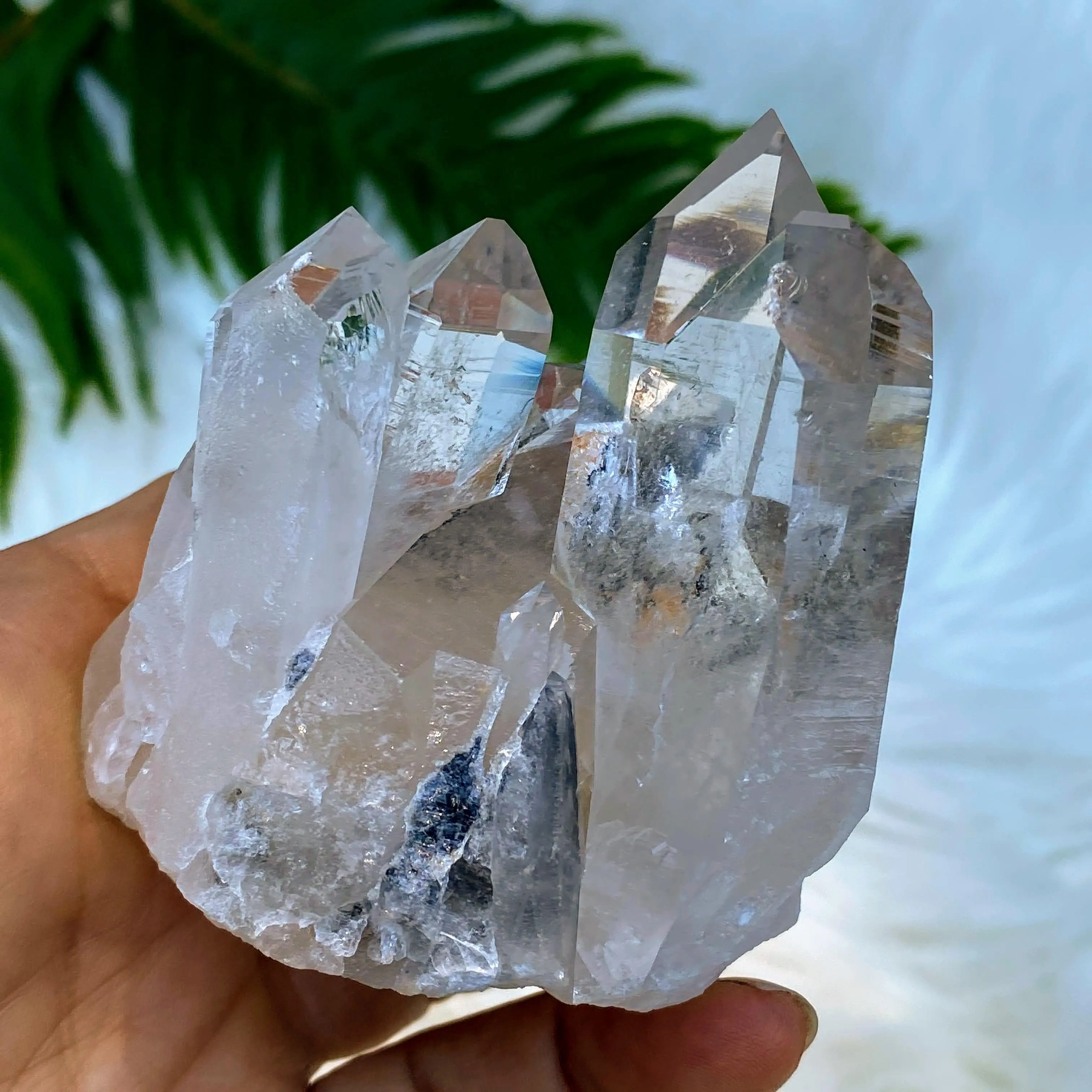 Natural Beautiful Clarity Brazilian Clear Quartz Cluster of points