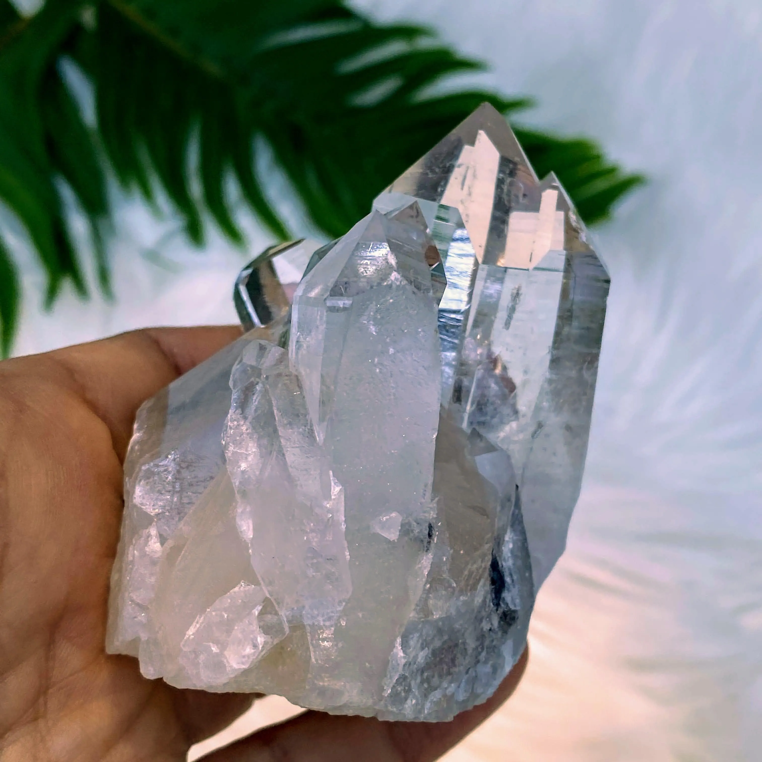 Natural Beautiful Clarity Brazilian Clear Quartz Cluster of points