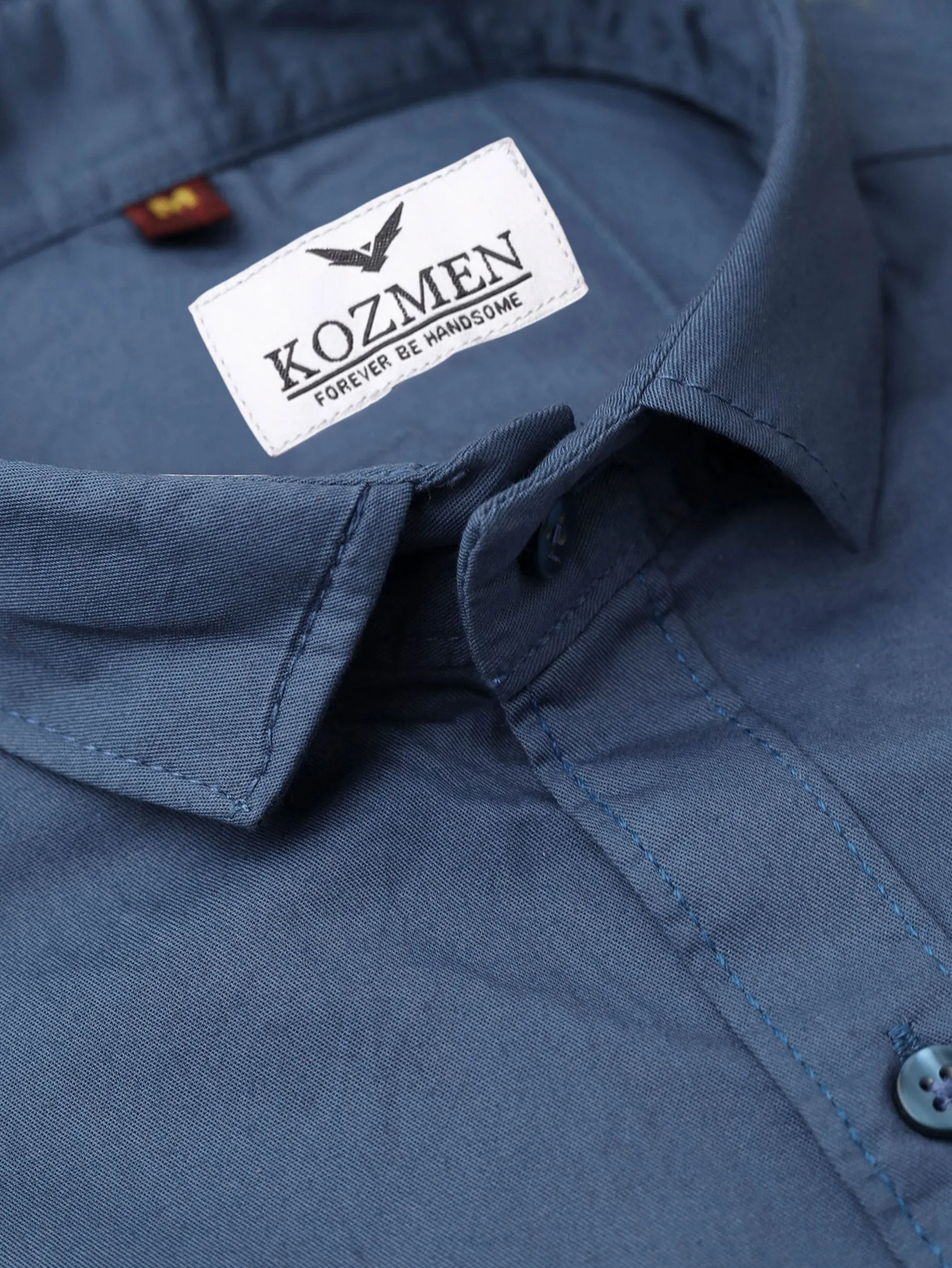 Navy Blue Color Affordable Solid Cotton Shirt