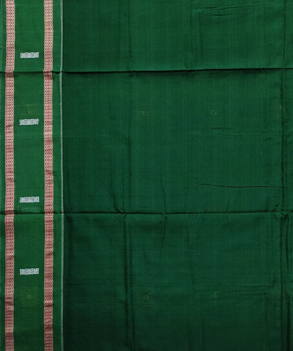 Navy blue green cotton handloom bomkai saree