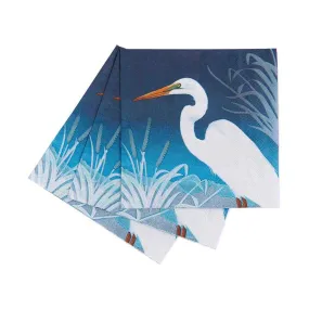 Night Egret Paper Cocktail Napkins (Pack of 20)