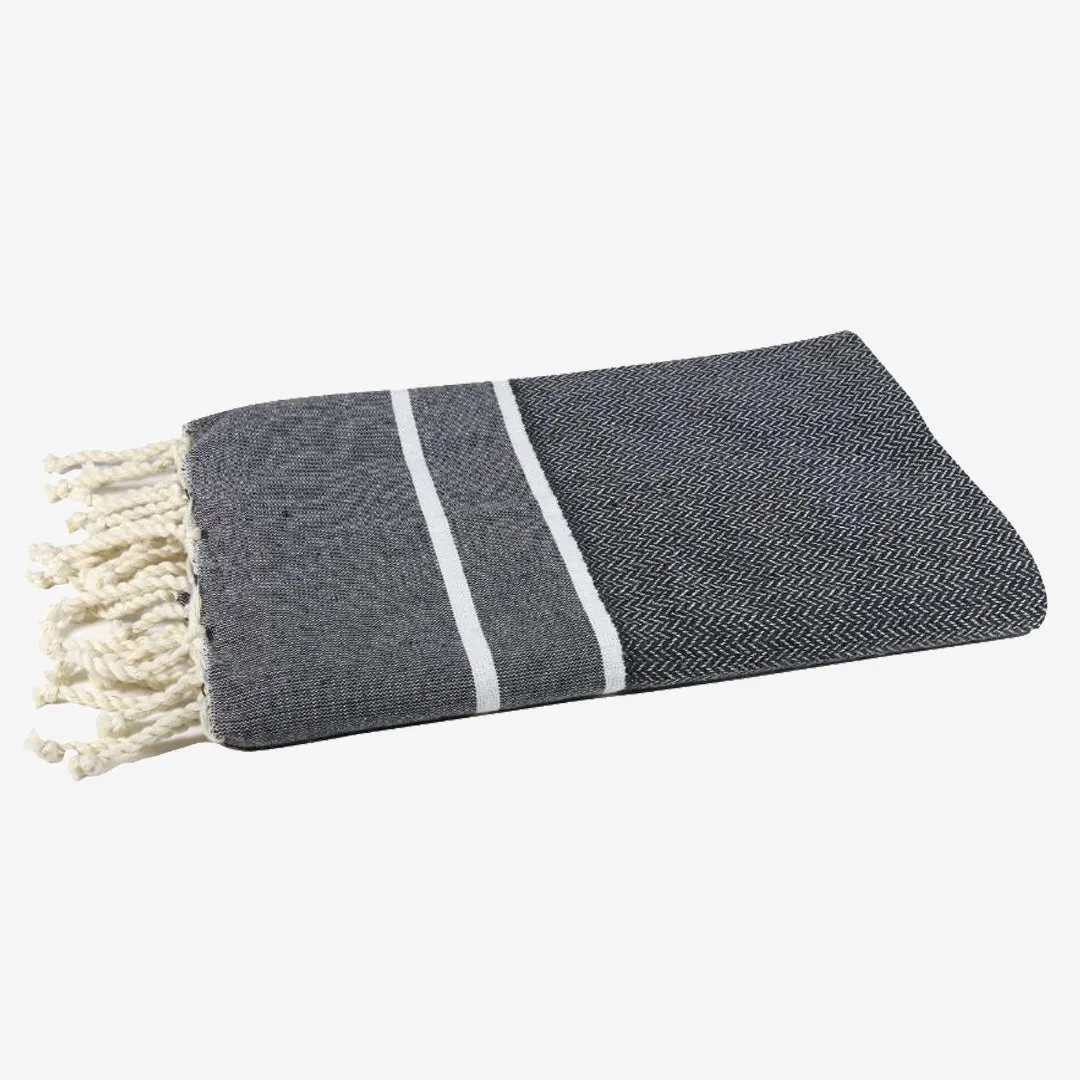 Noir Herringbone Fouta