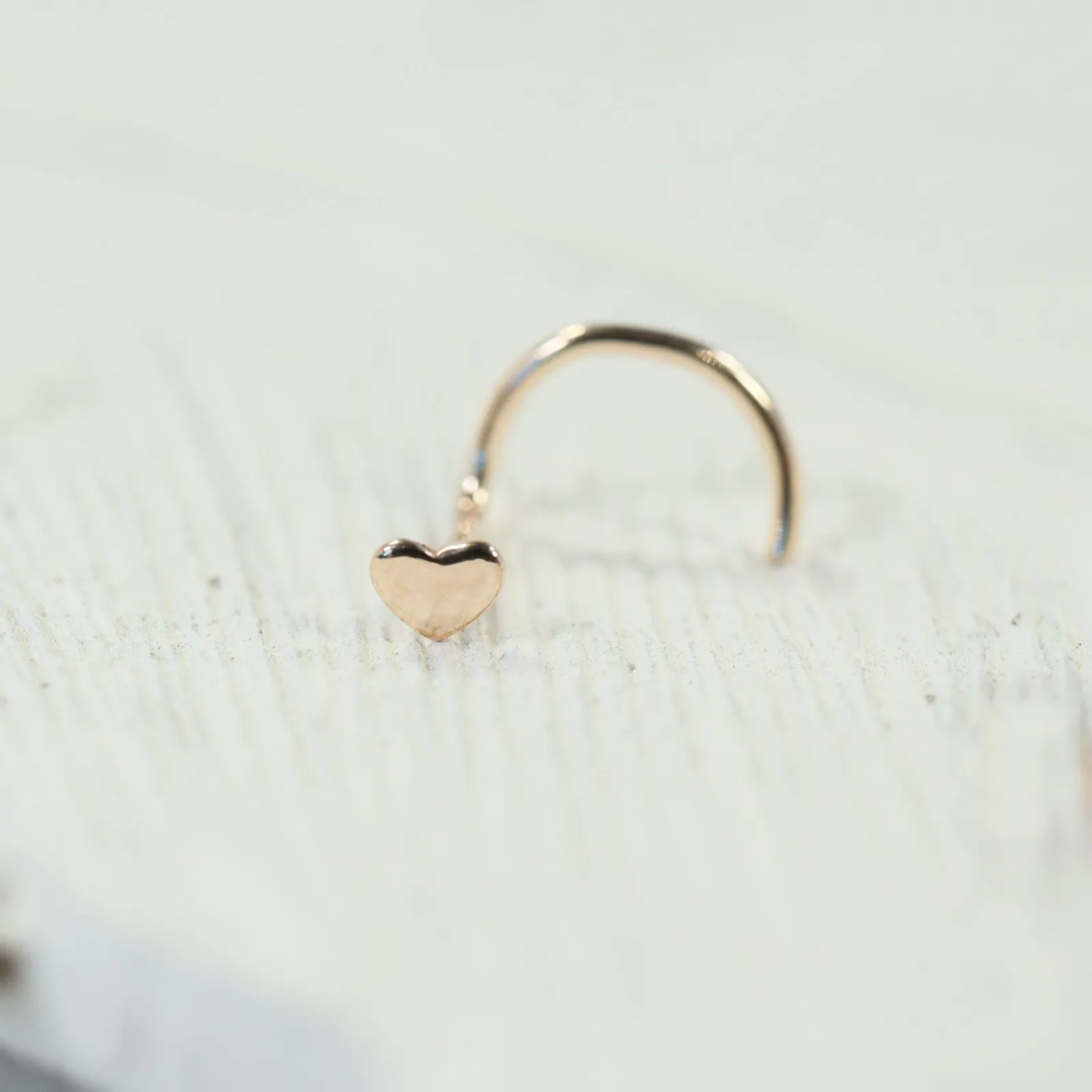 Nose Stud Heart 3mm Choose Your Style and Metal