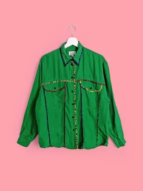 OTTO KERN Vintage 90's Green Silk Blouse