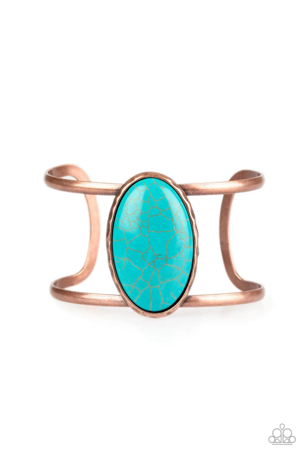 Paparazzi Desert Empress - Copper and Turquoise Blue Cuff Bracelet