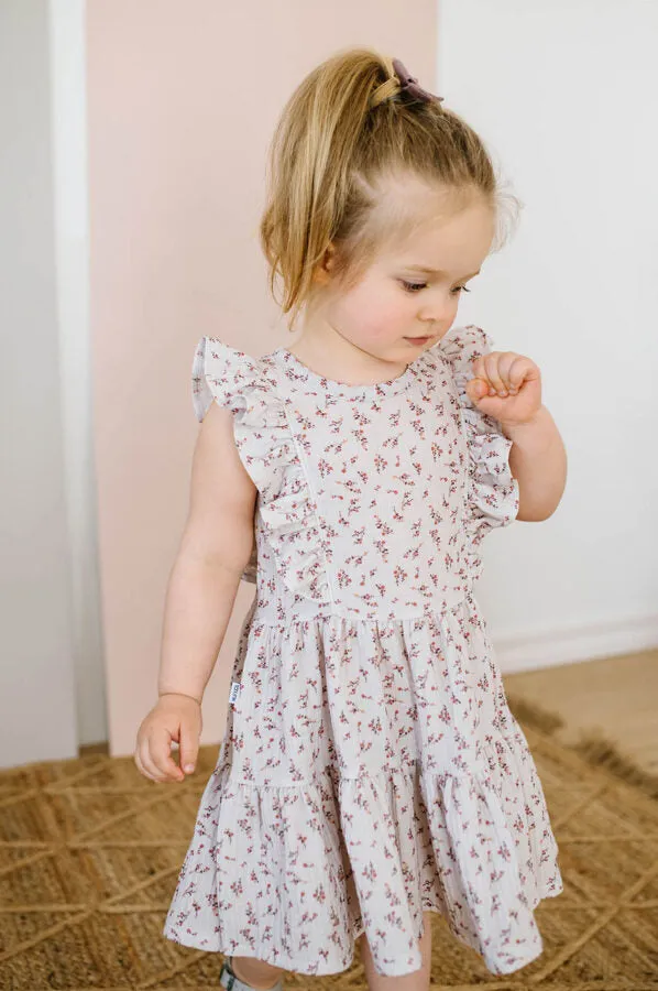 Patterned muslin dress - Delicate wild flowers