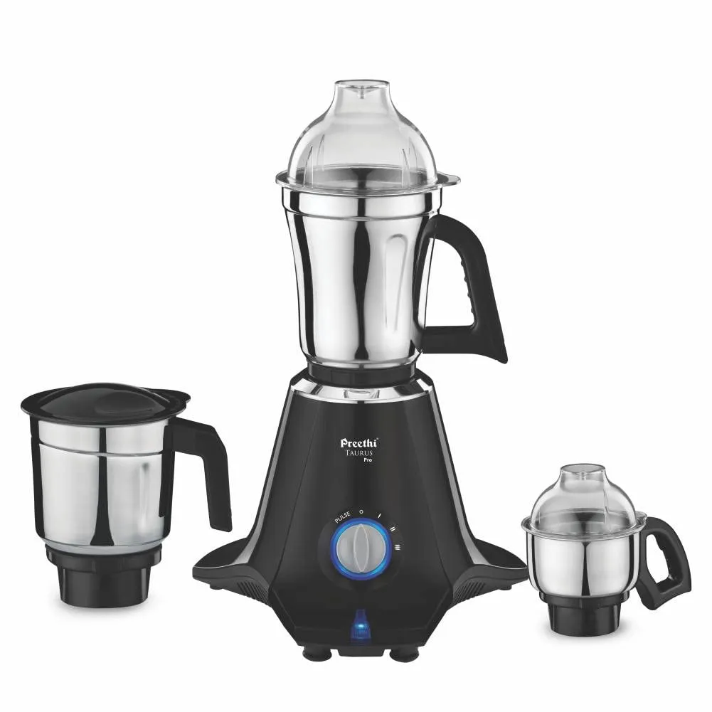 Preethi Taurus Pro MG-256 Mixer Grinder, 1000 watt, Black, 3 Jars