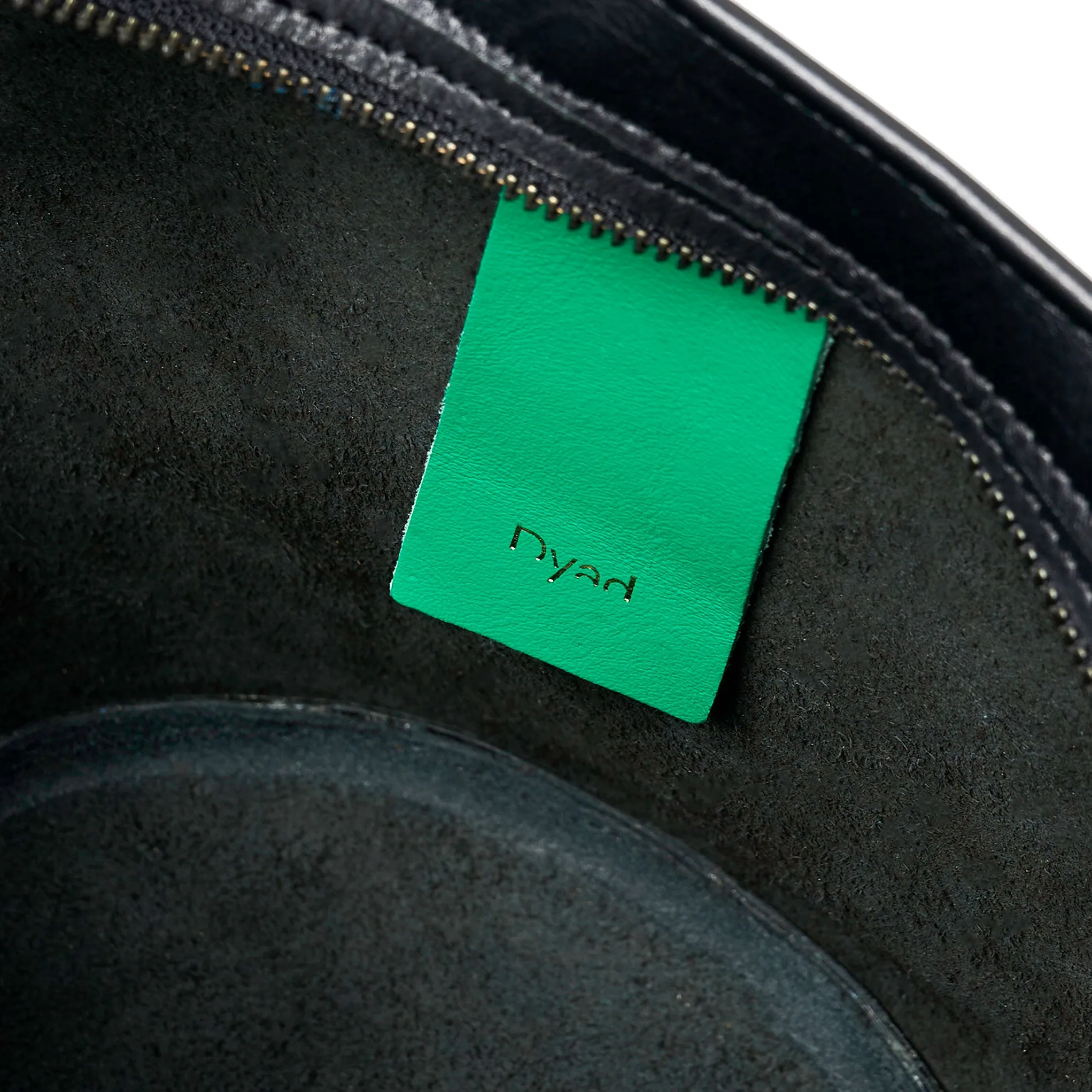 Project Dyad || Black Color trapeze-shaped cow leather Inner small pocket Rope handle Emele Zipper Bag