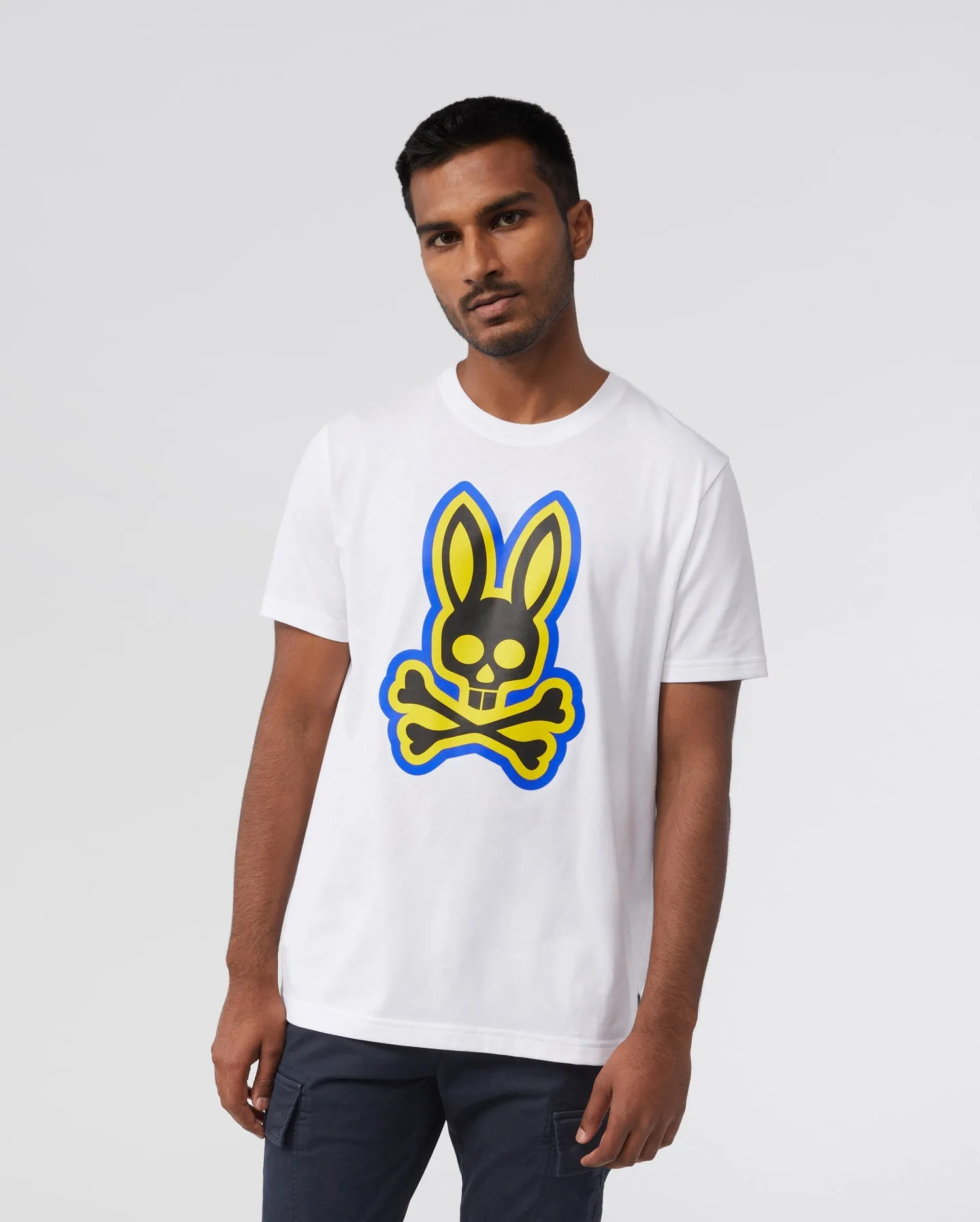 Psycho Bunny Mens Patchin Graphic Tee - White