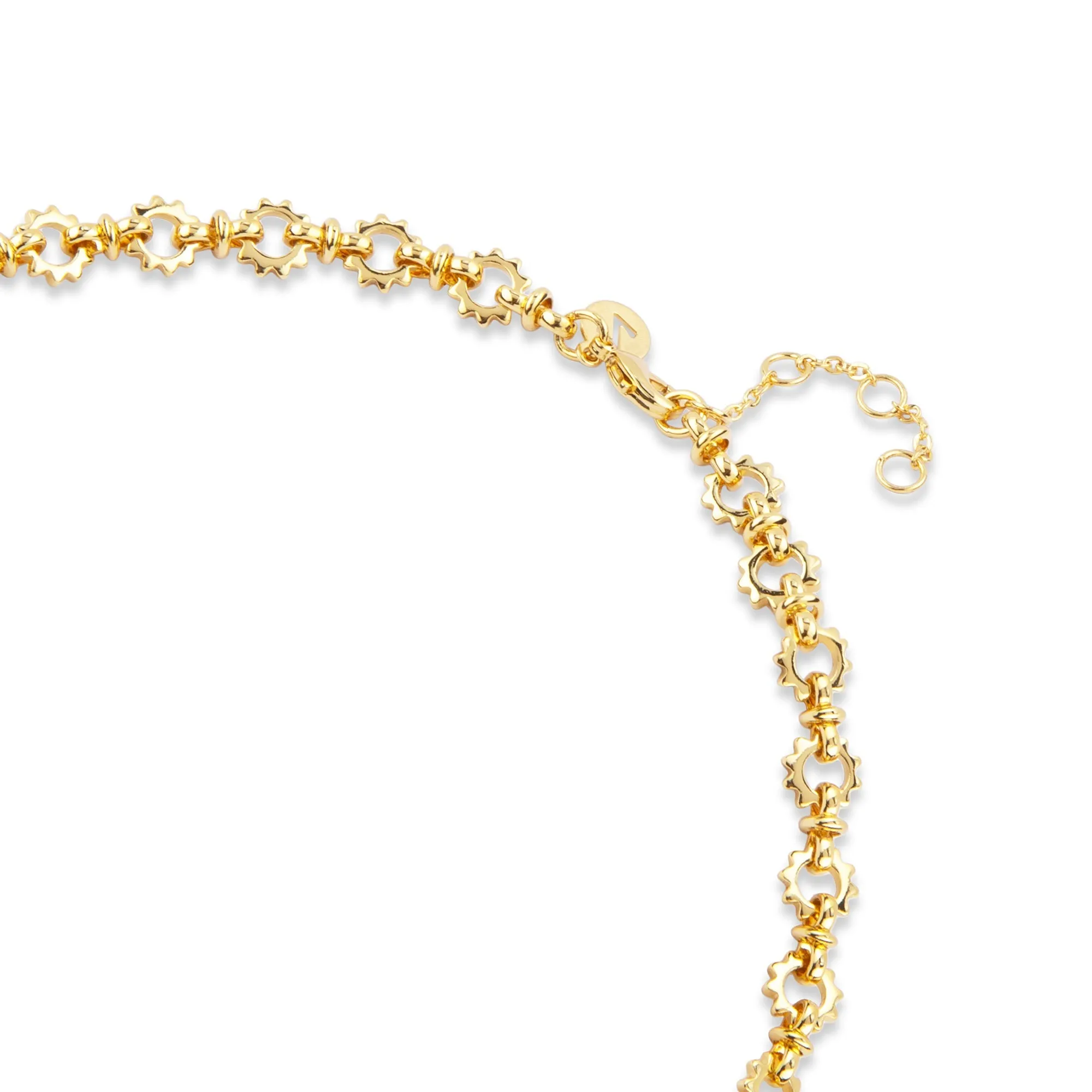 Real Gold-Plated Z Sun Chunky Chain Necklace