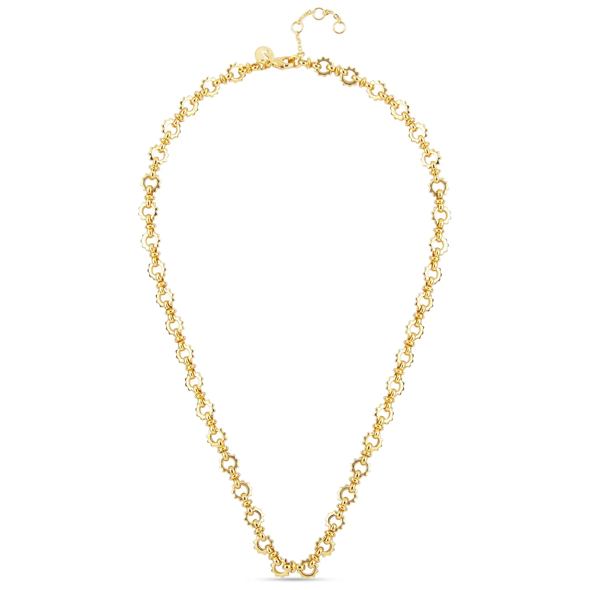 Real Gold-Plated Z Sun Chunky Chain Necklace