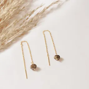 Real Gold Plated Z Threader Pearl Earrings