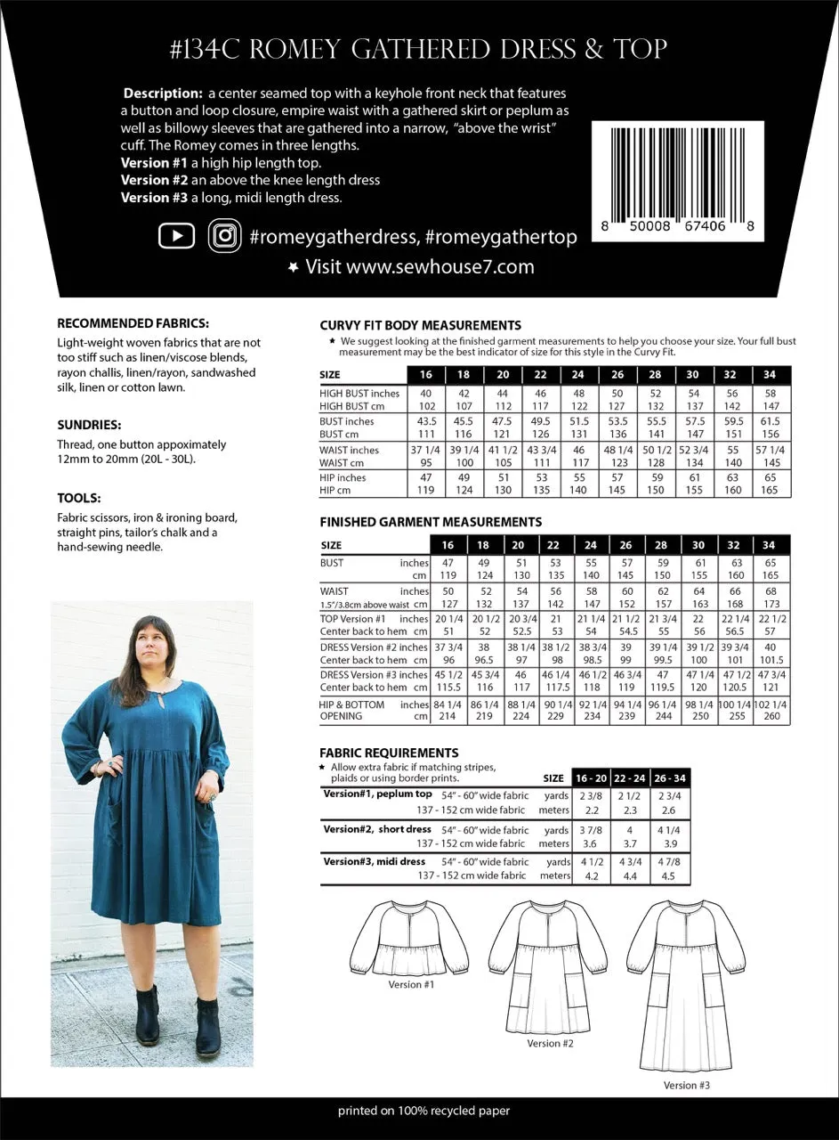 Romey Dress & Top Sewing Pattern | Plus Sizes 16-34 by Sew House Seven