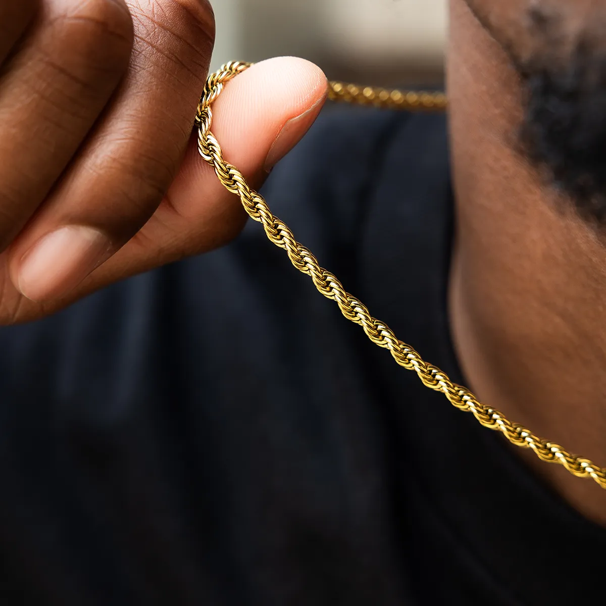 Rope Chain in Yellow Gold- 4mm