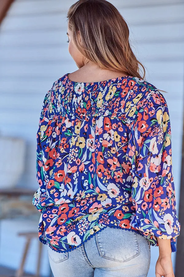 Rue Top Carnation print