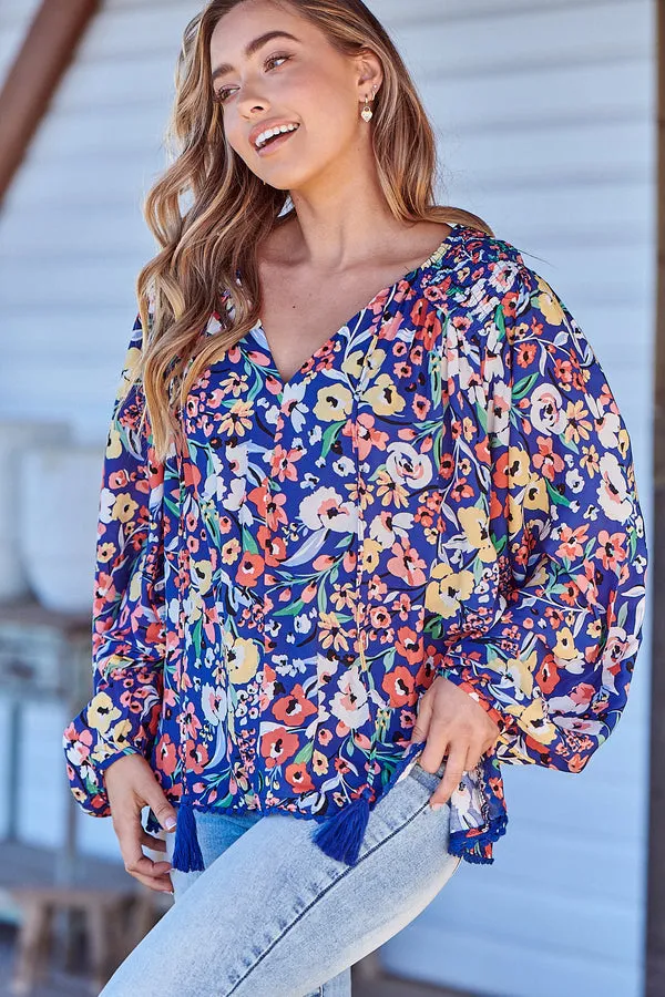 Rue Top Carnation print