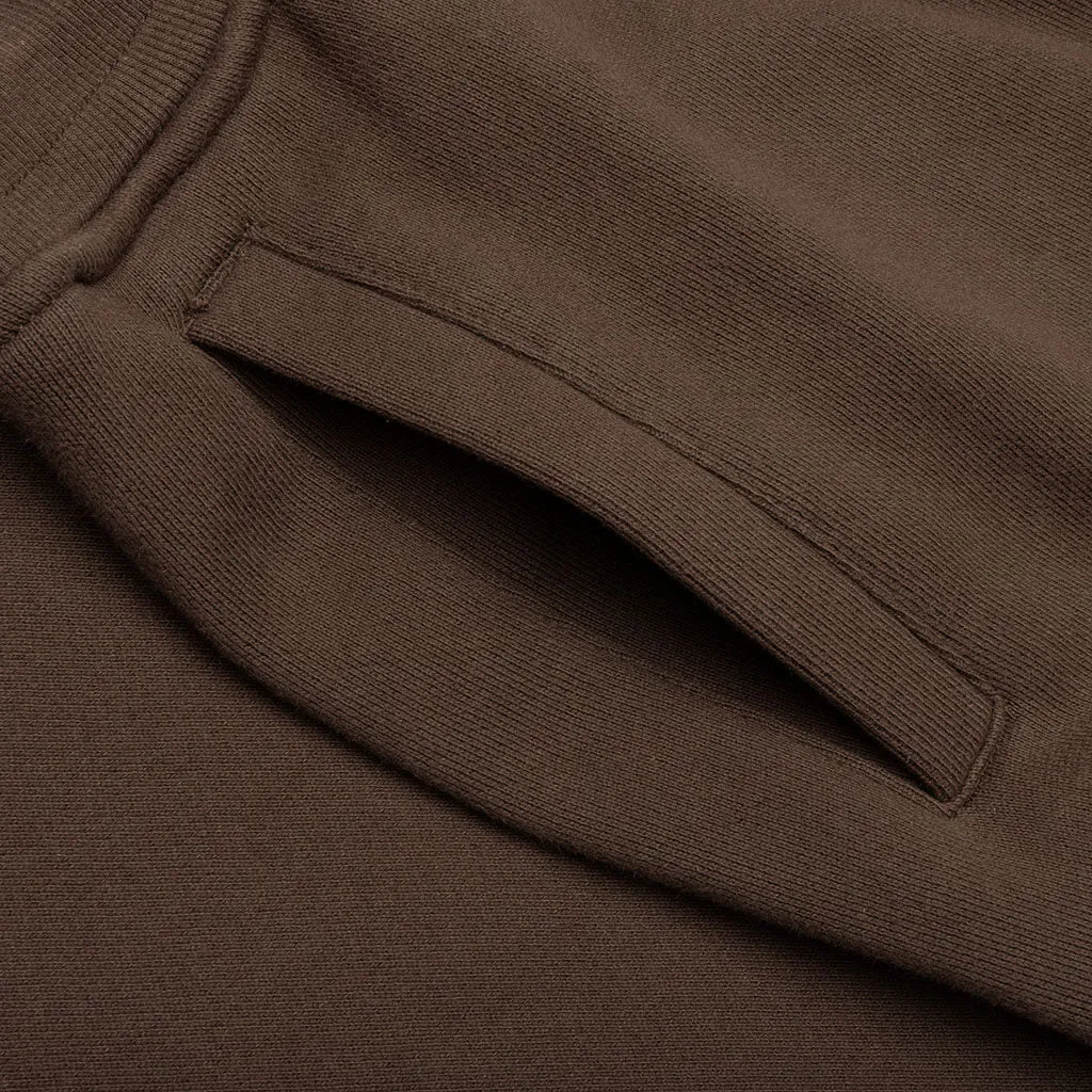 Script Embroidered Sweats - Brown