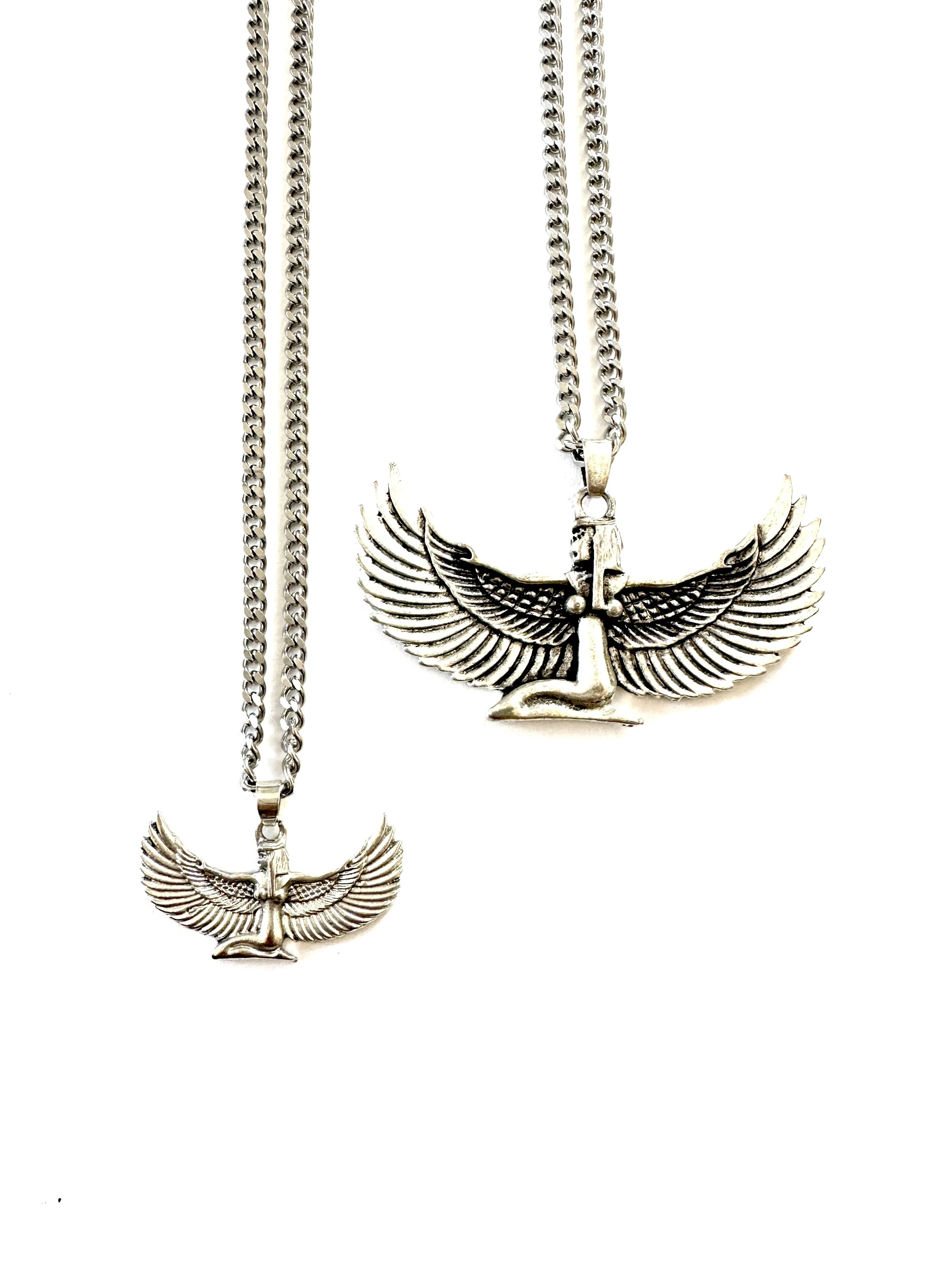 Silver Goddess Isis Charm Necklace