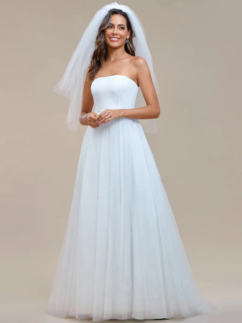 Simple Off Shoulder Mesh Wedding Dresses