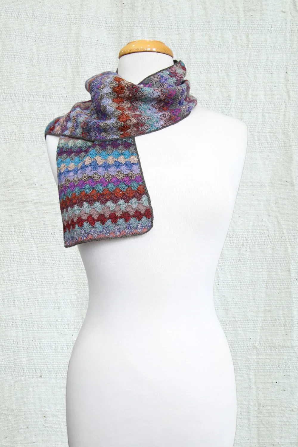 SOPHIE DIGARD WAVES CROCHET WOOL SCARF