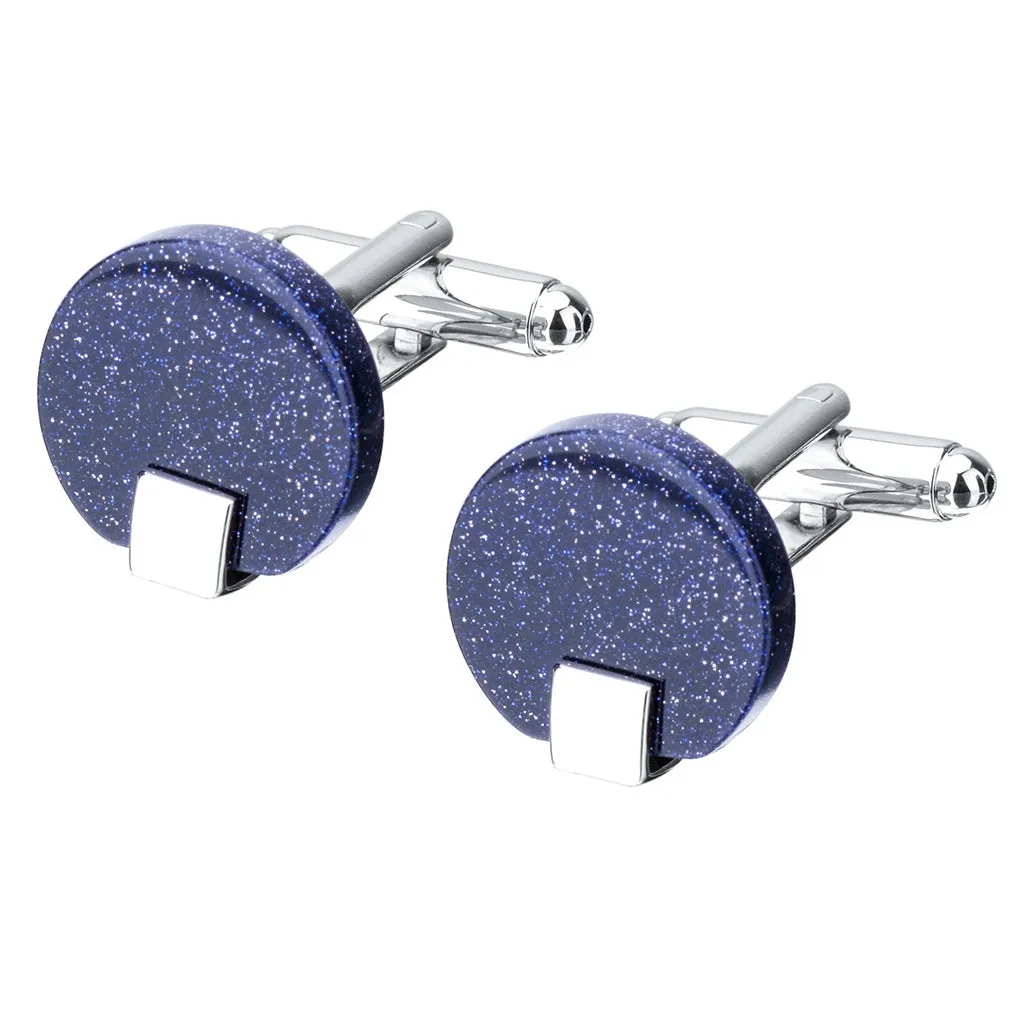 Starstone Blue Sandstone French Shirt Swank Cufflinks