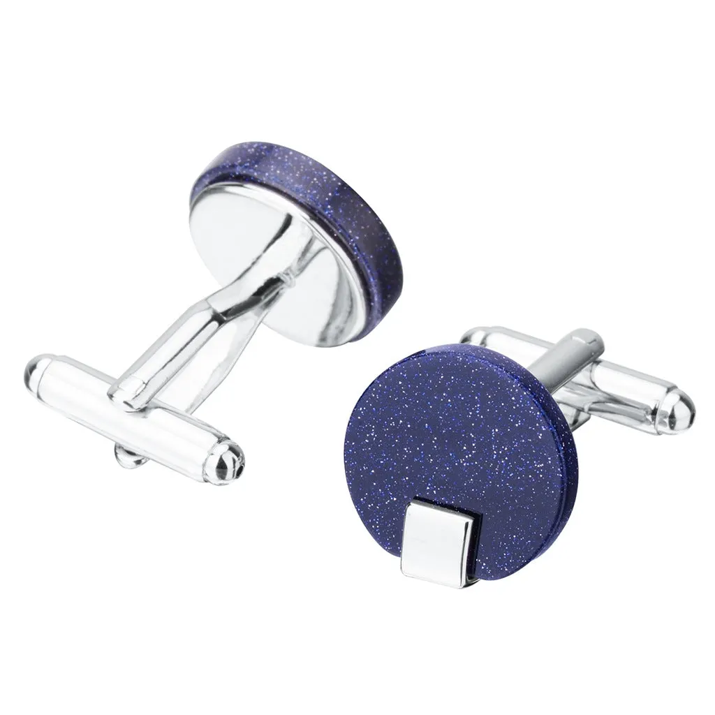 Starstone Blue Sandstone French Shirt Swank Cufflinks