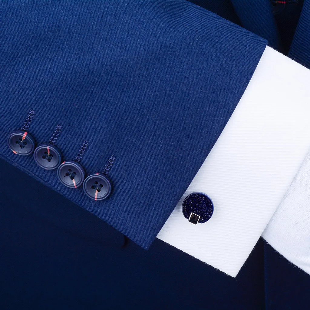 Starstone Blue Sandstone French Shirt Swank Cufflinks