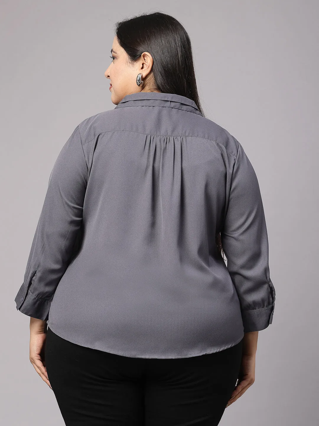 Style Quotient Women Grey Classic Opaque Formal Shirt