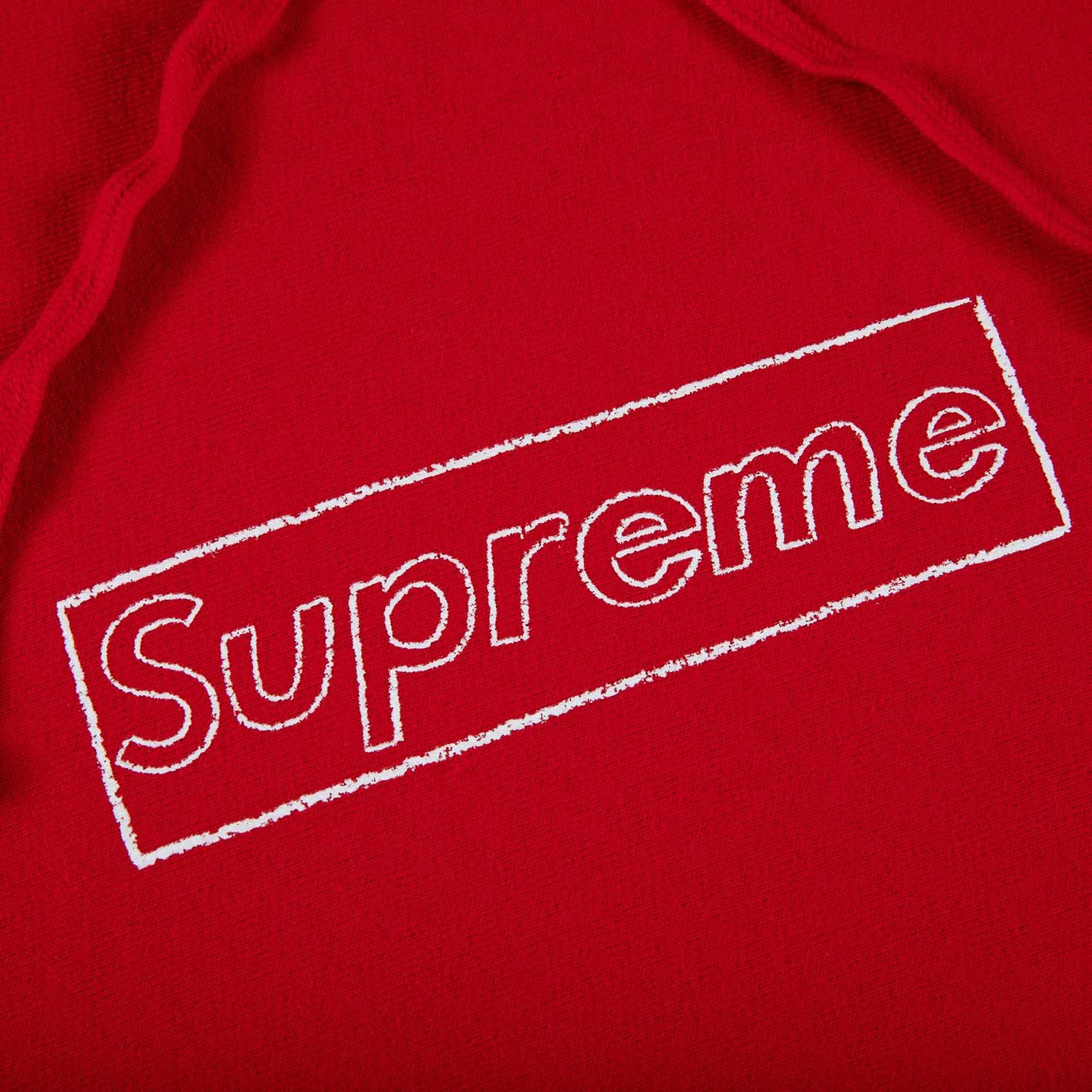 SUPREME X KAWS Chalk Box Logo Hoodie Red