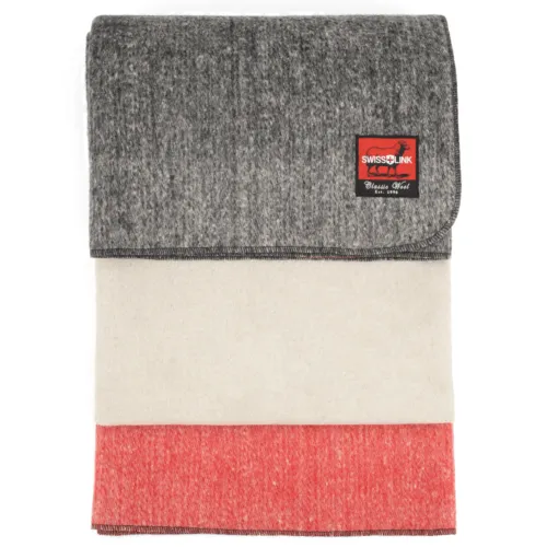 Swiss Link Classic Wool Blanket | Crimson Point