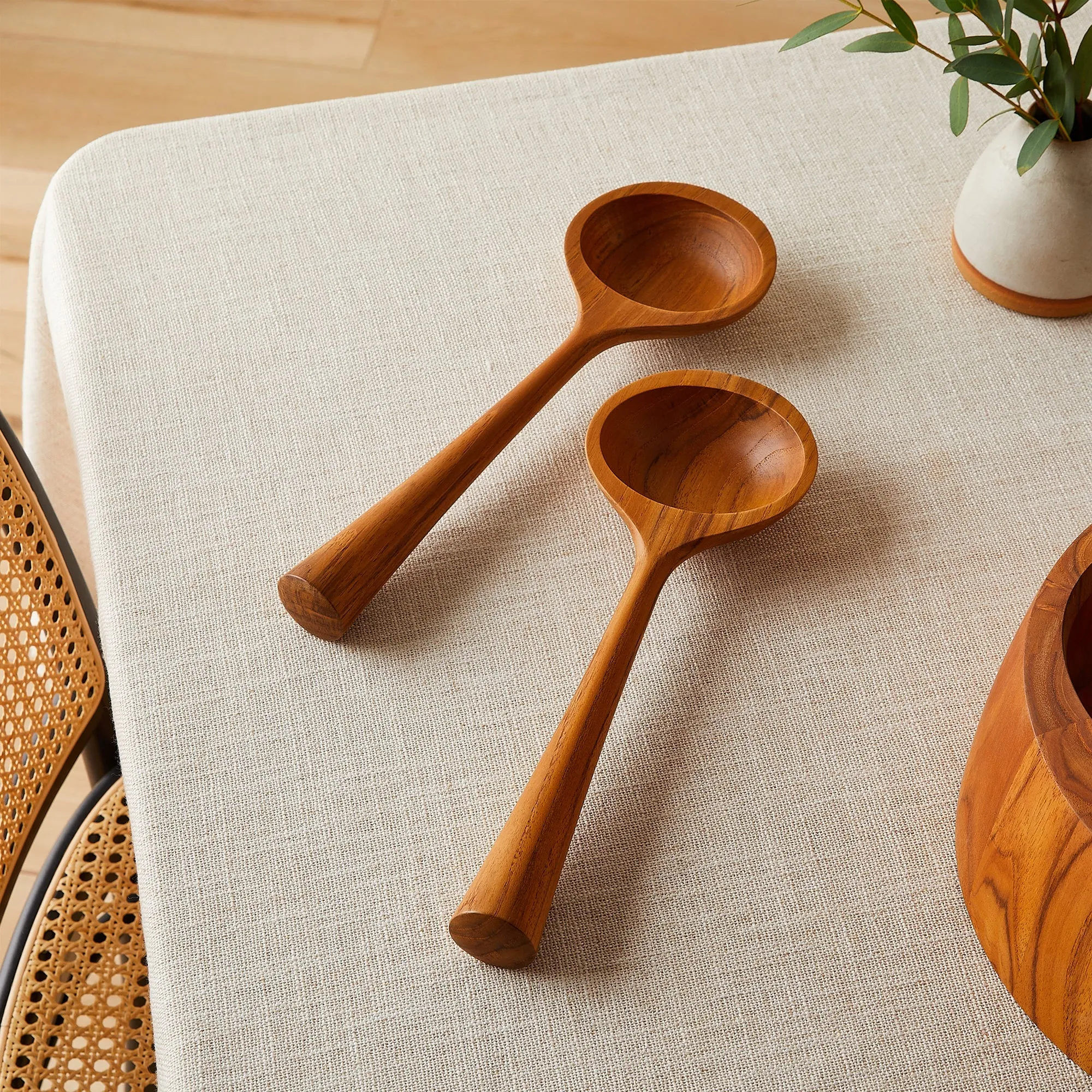 Teak Ellipse Salad Servers