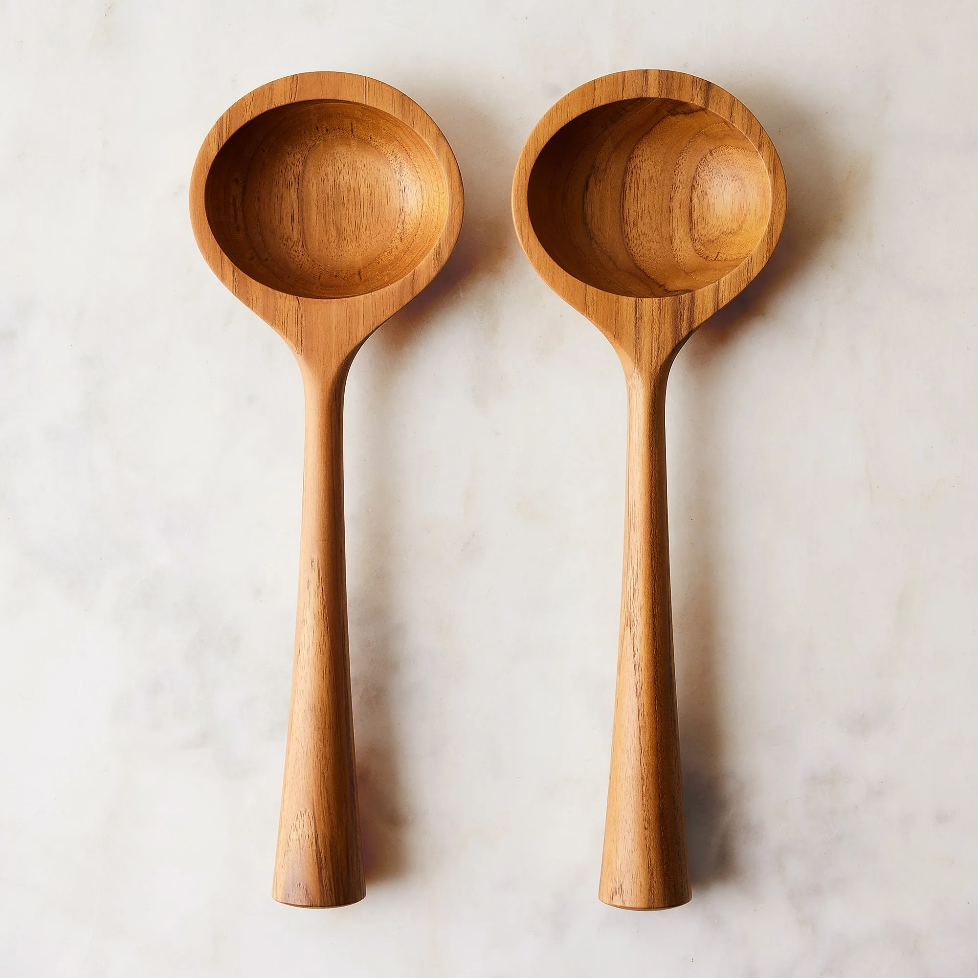 Teak Ellipse Salad Servers