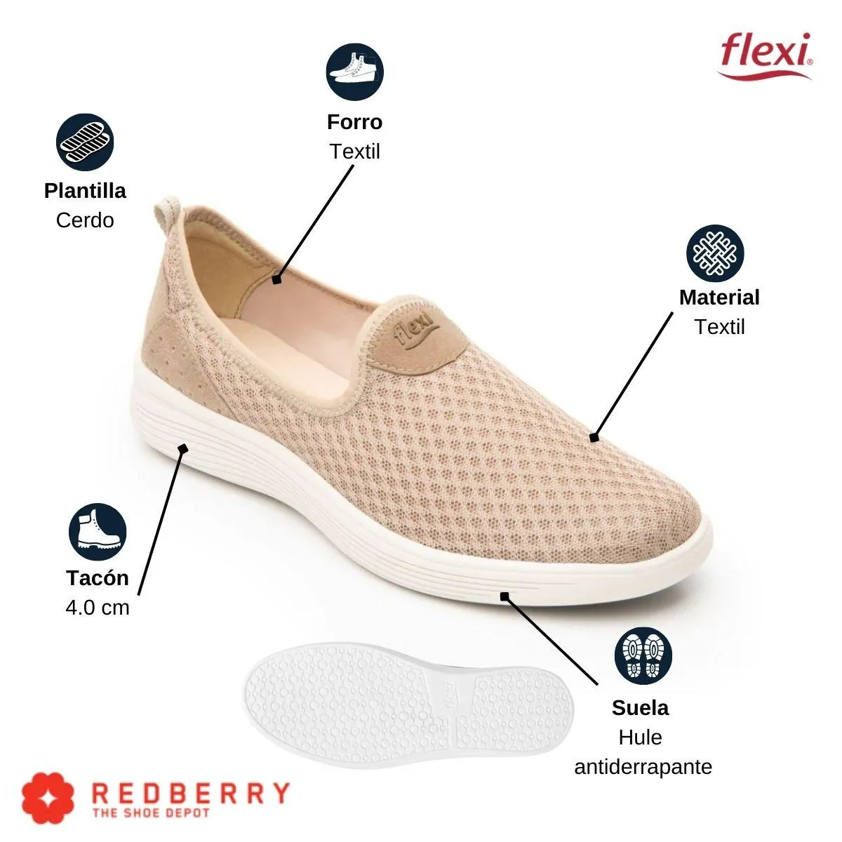 Tenis Flexi Mujer Casual Slip On 104901