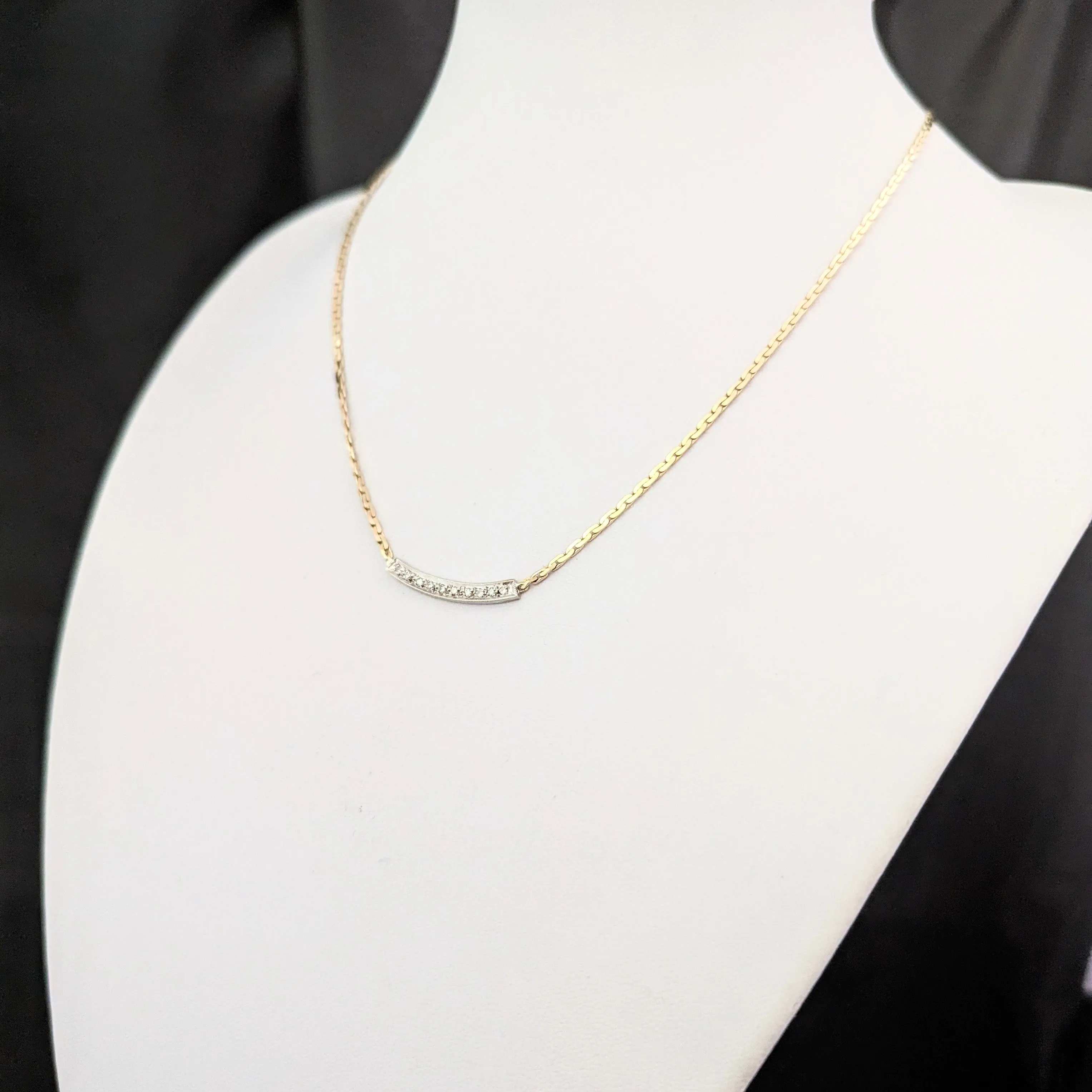 The Bordeaux - Estate Diamond 14k Gold Necklace Serpentine