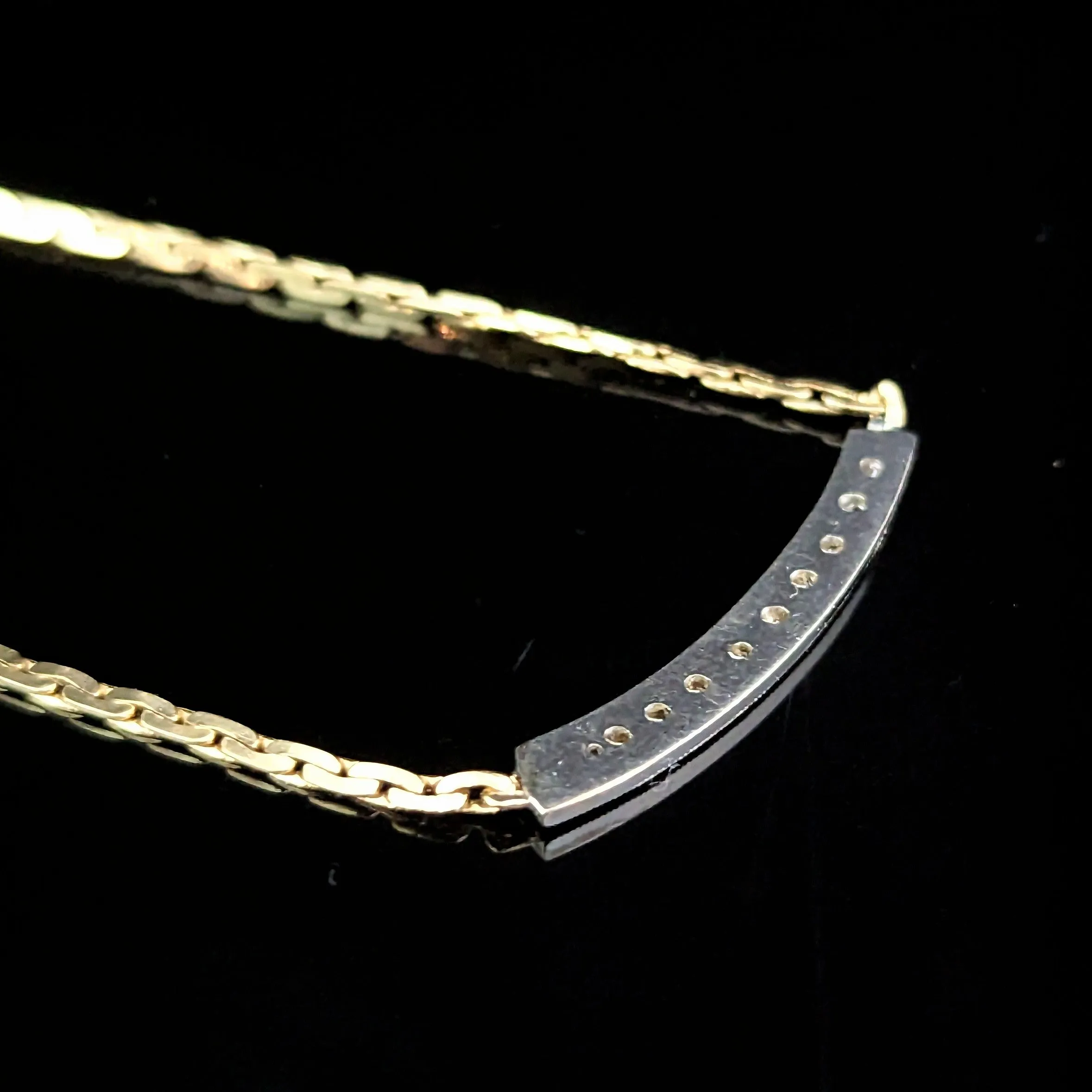 The Bordeaux - Estate Diamond 14k Gold Necklace Serpentine