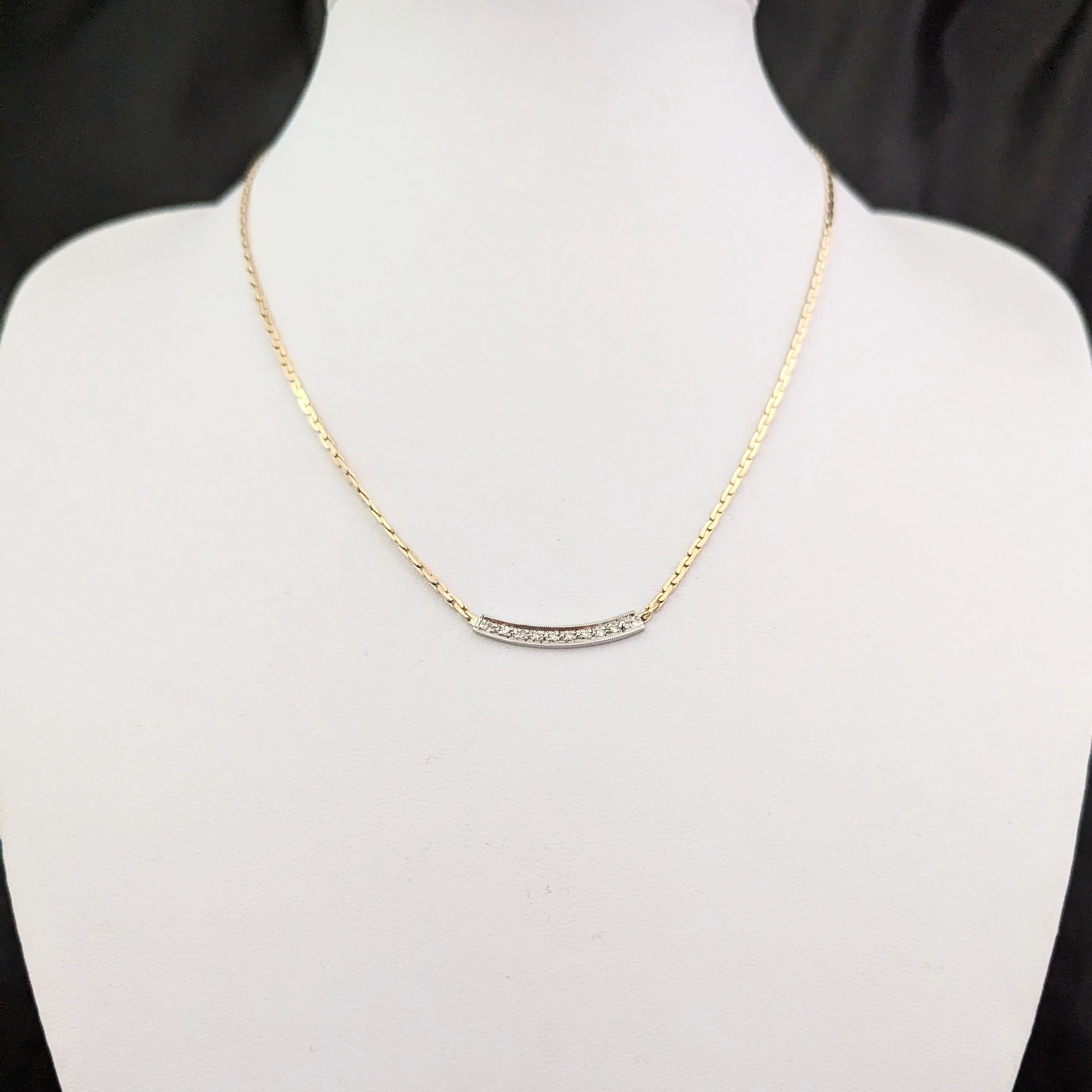 The Bordeaux - Estate Diamond 14k Gold Necklace Serpentine