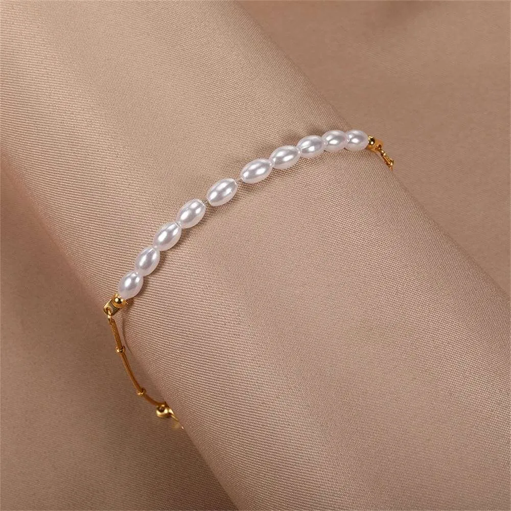 Thin Pearl Chain Bracelet