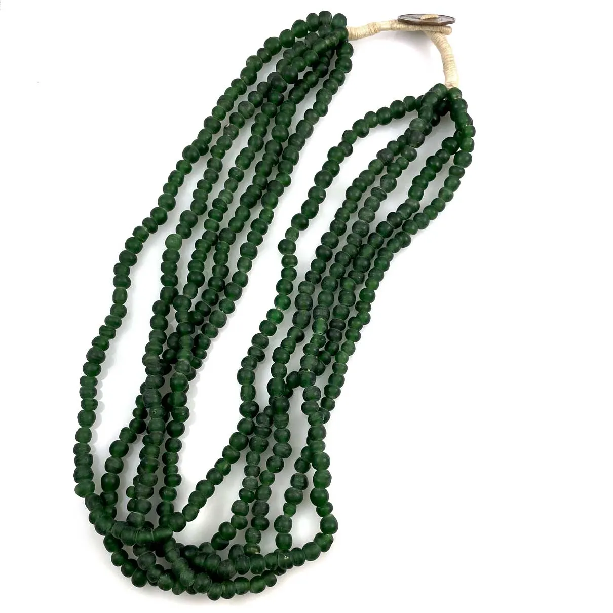 Tibetan Green Glass Antique Bead Necklace