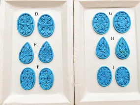 Turquoise Window Carving Pairs, Turquoise Gemstone, Turquoise Carving for Jewelry making