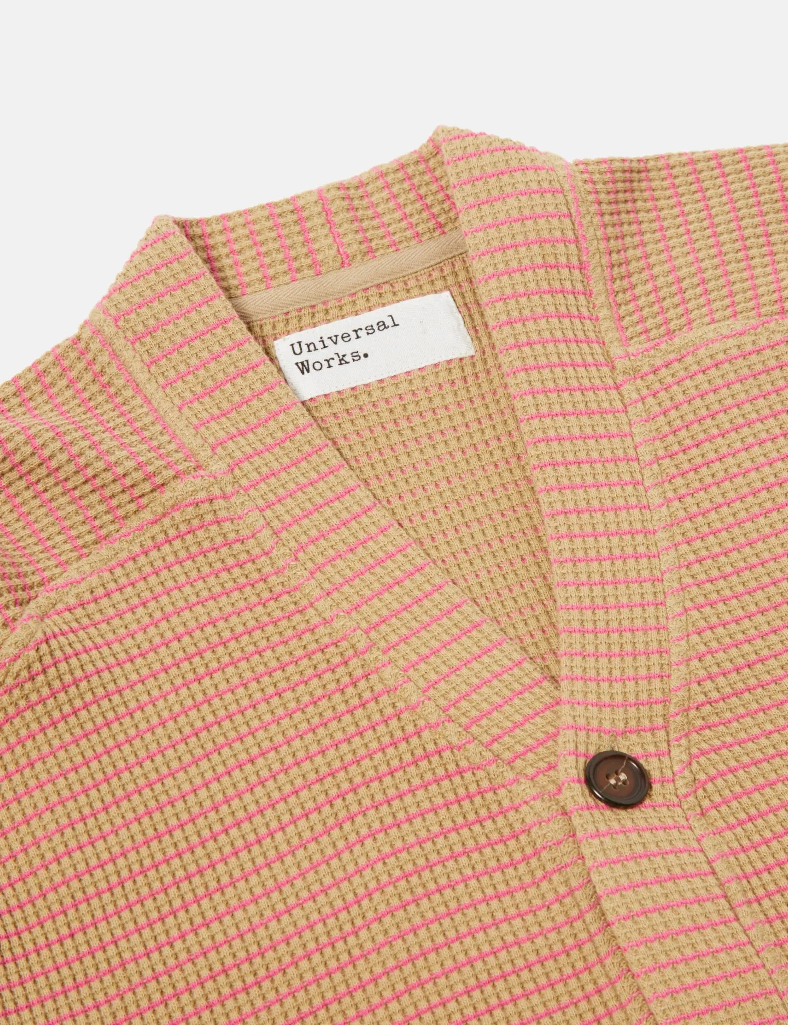 Universal Works Dickie Fluro Cardigan - Summer Oak/Pink