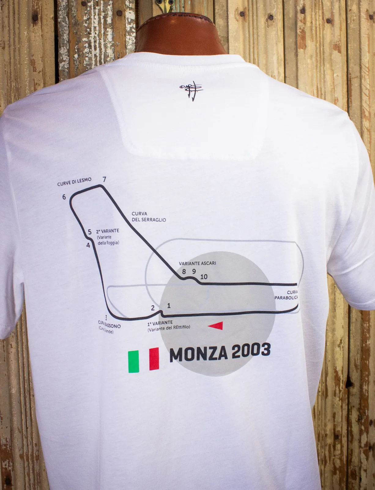 Vintage Giorgio Piola F1 Monza Graphic T Shirt 2003 White XL