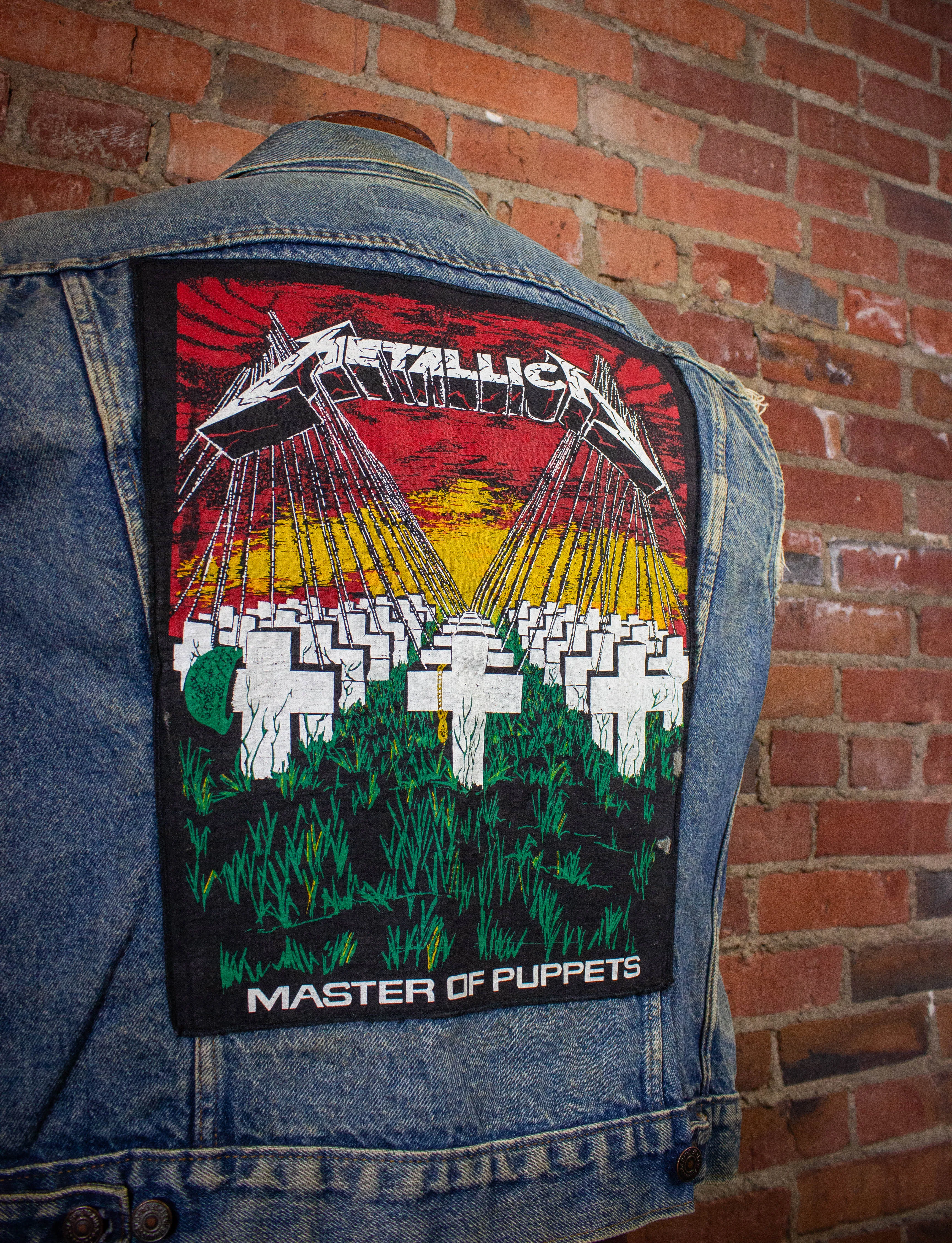 Vintage Levi's Cutoff Denim Vest with Metallica Back Patch Large