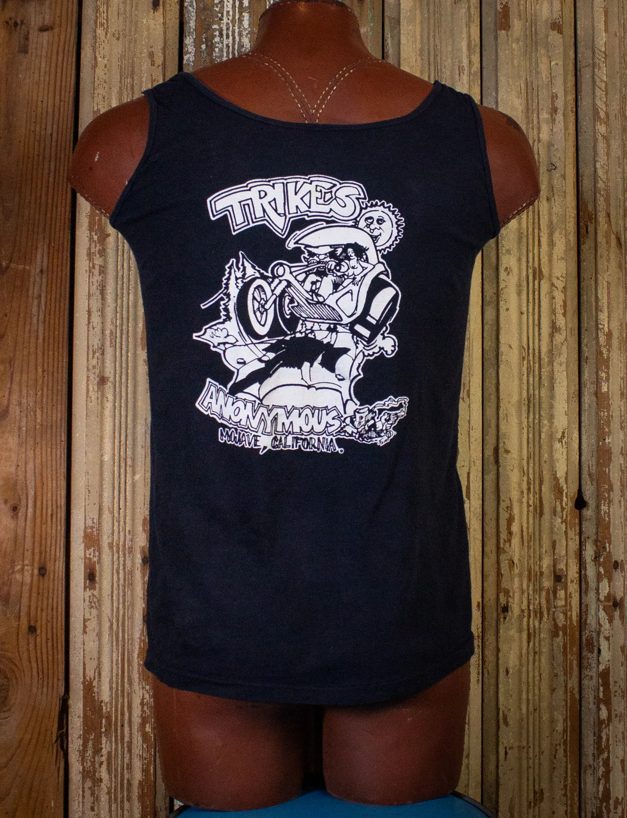 Vintage Smoke Em Till The Wheels Fall Off Graphic T Shirt Tank 80s Black Small