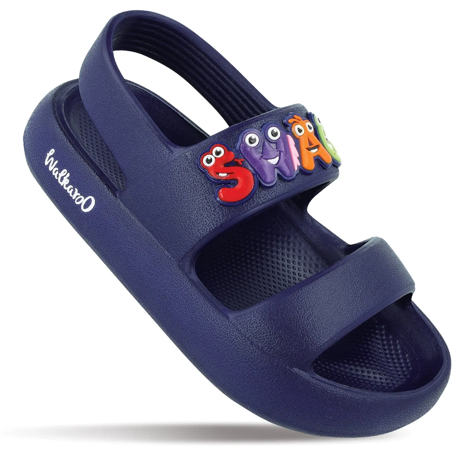 Walkaroo Kids Solid Clog Sandals  - WK374 Navy Blue