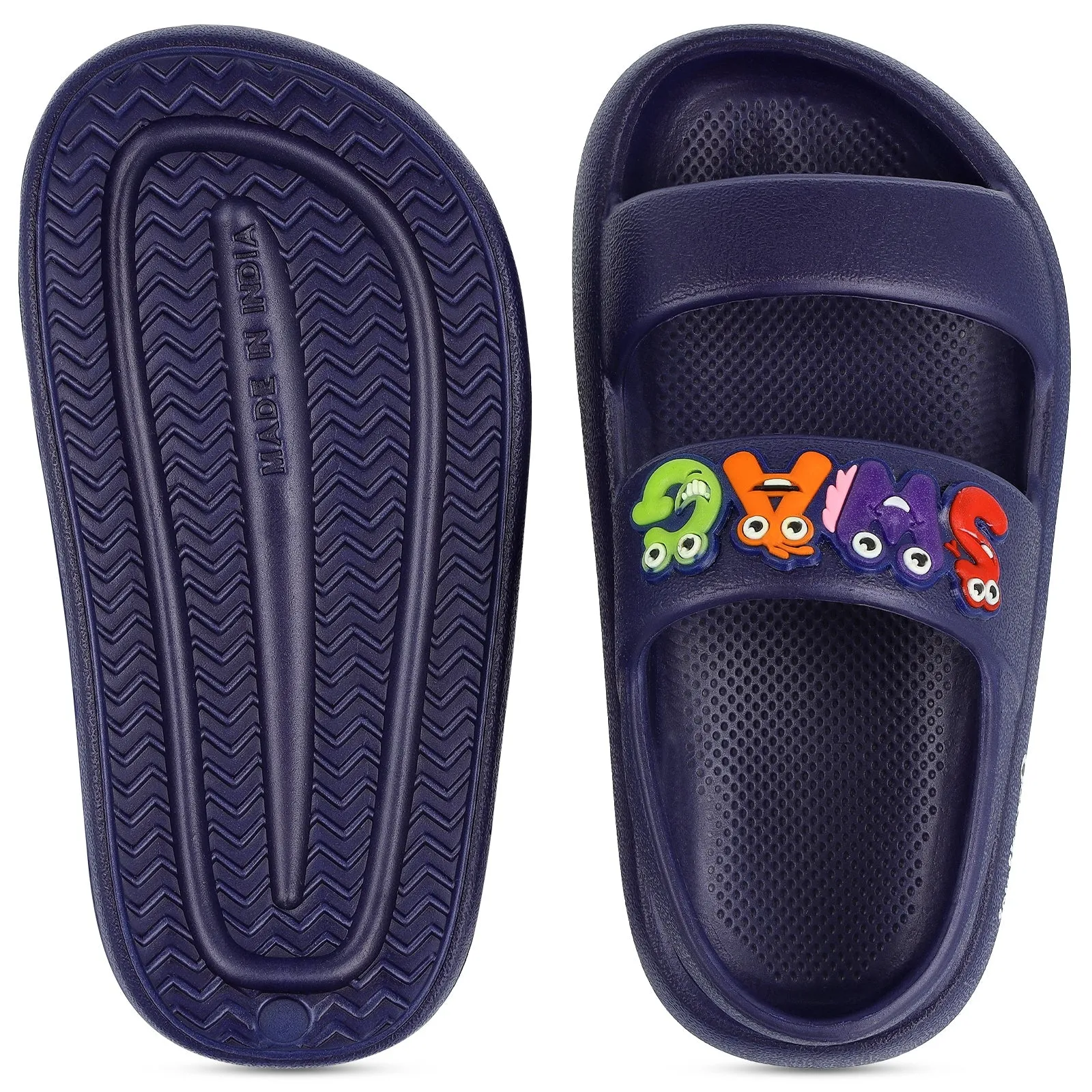 Walkaroo Kids Solid Clog Sandals  - WK374 Navy Blue