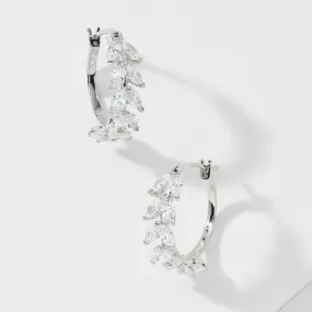 WILDFLOWER VINE CZ HOOP EARRINGS