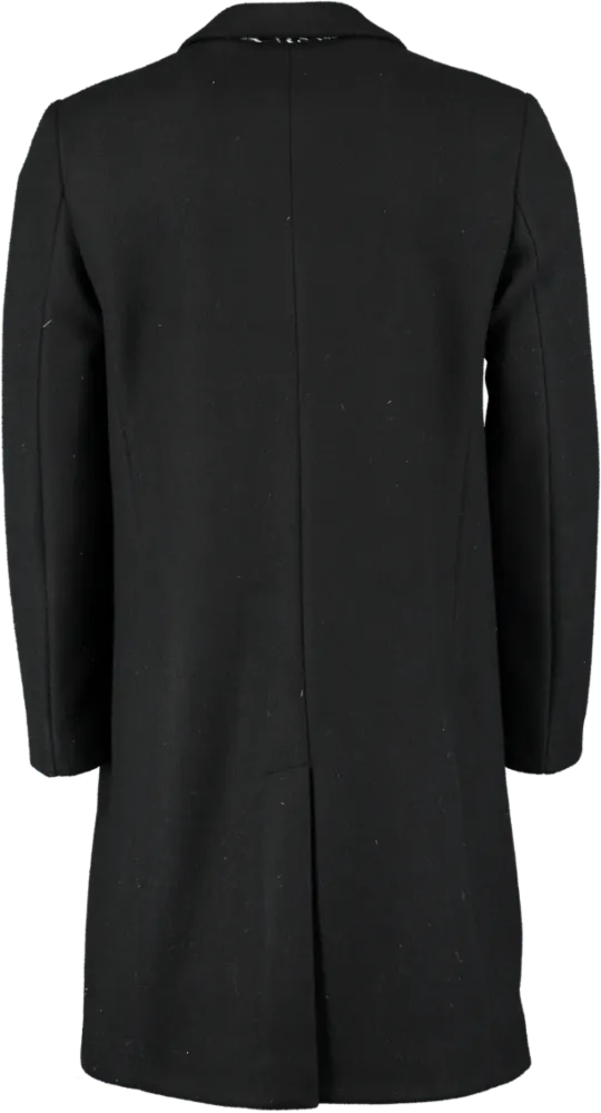 ZARA Black Wool Blend Coat UK L